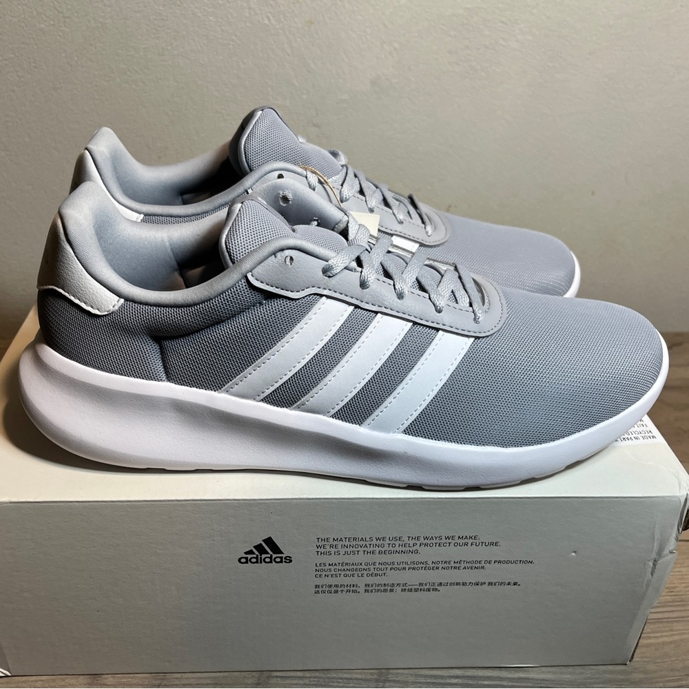 Men’s- adidas Lite Racer 3.0 Gray Size 10.5